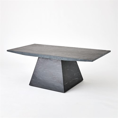 Aero Cocktail Table-Black Leathered Marble