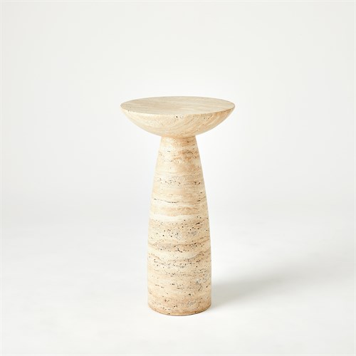 Tapered Accent Table-Travertine