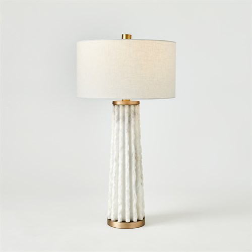 Quarry Table Lamp-White Marble