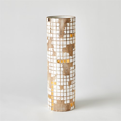 Golden Mosaic Vase-Lg