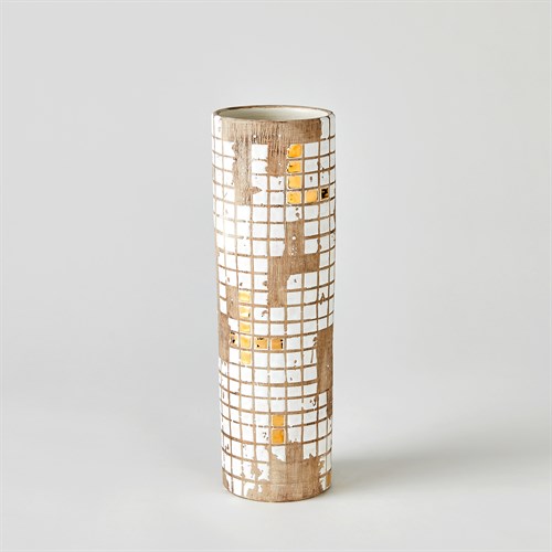 Golden Mosaic Vase-Med