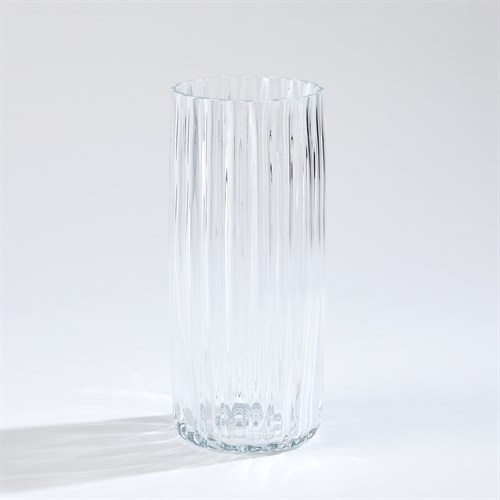 Pleated Glass Vase-Clear