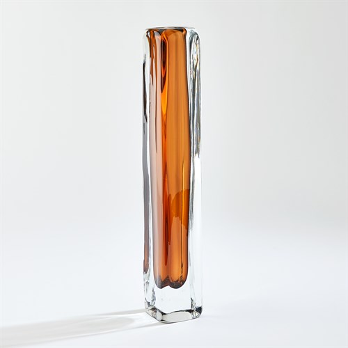 Square Tower Vase-Dark Amber