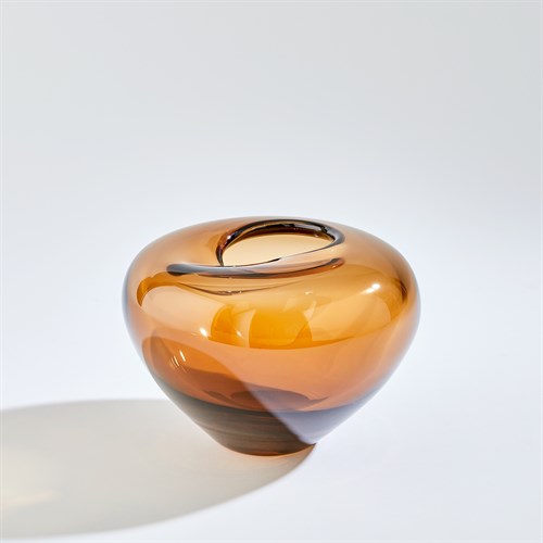 Undulating Vase-Dark Amber-Sm