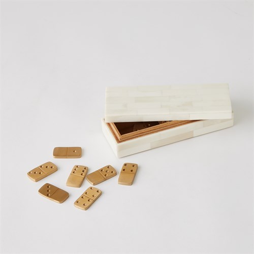Boxed Bone Domino Set-Ivory