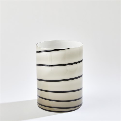Twirl Vase-Amber/White-Wide
