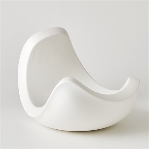 Curl Bowl-Matte White-Lg