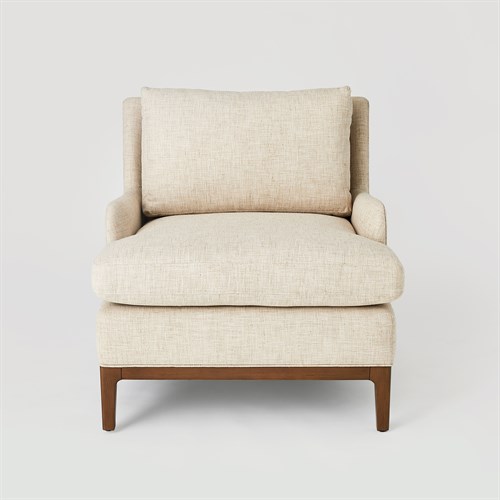 Laguna Lounge Chair-Natural Wood-Muslin