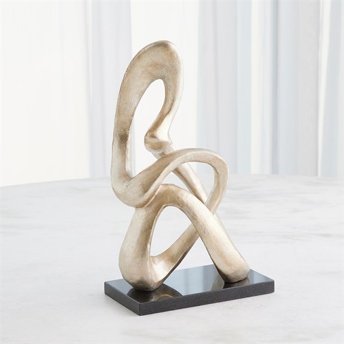 Sitting Loop Sculpture-Silver and Gold Leaf