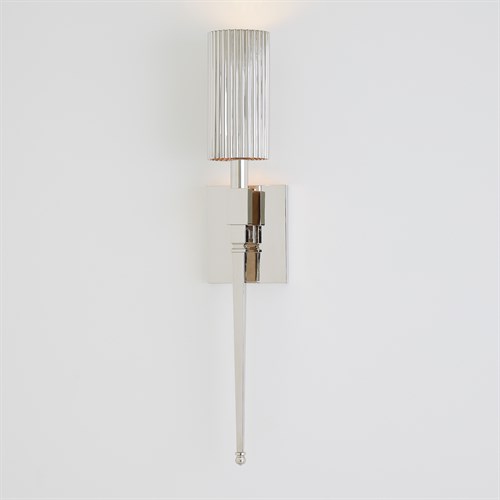 Fluted Single Sconce-Nickel