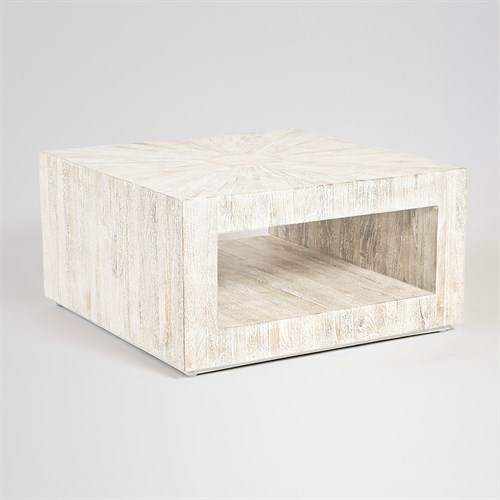 Driftwood Square Coffee Table-White