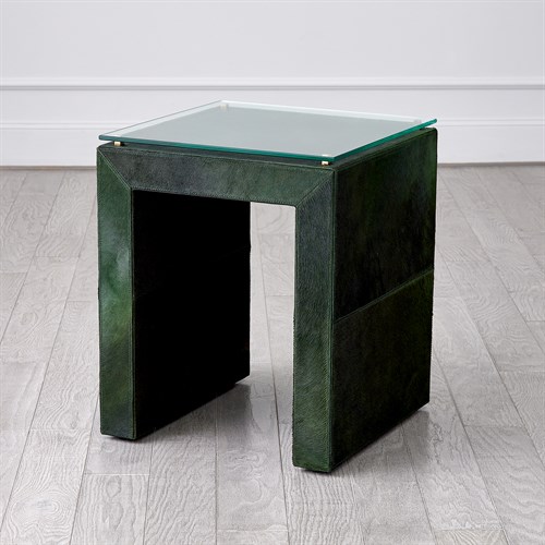 Posh Side Table-Hair Hide Green