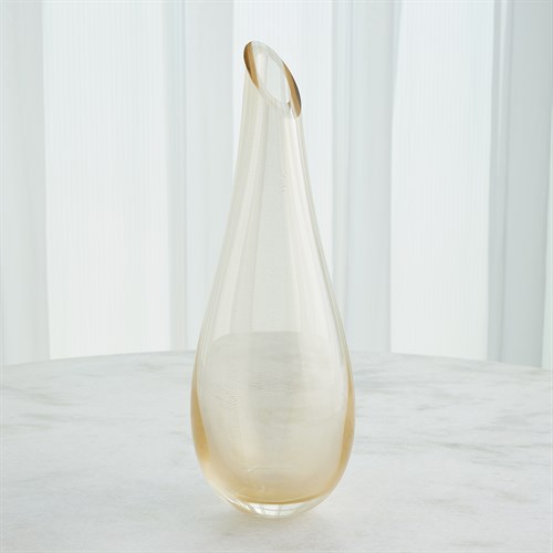Tall Slant Vase-Gold Leaf