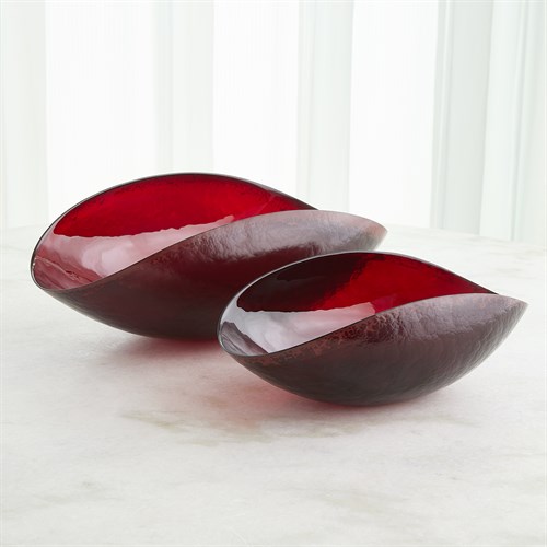 Folded Bowls-Deep Red