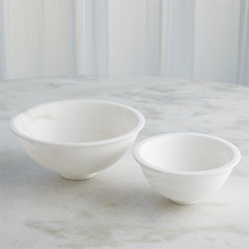 Oiled Alabaster Bowls-White