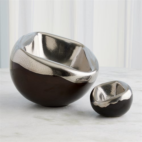 Squished Bowls-Platinum Crackle