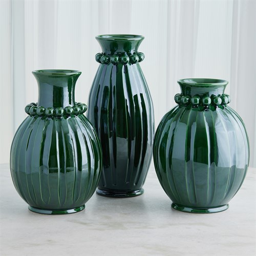Pearl Vases-Emerald