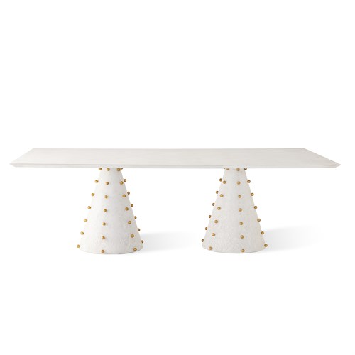 Spheres Rectangle Dining Table-White