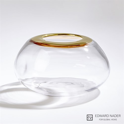 Organic Formed Vase-Gold Rim