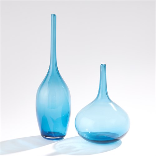 Straight Glass Vase-Blue