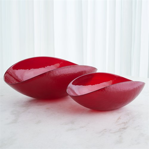 Folded Bowls-Deep Red