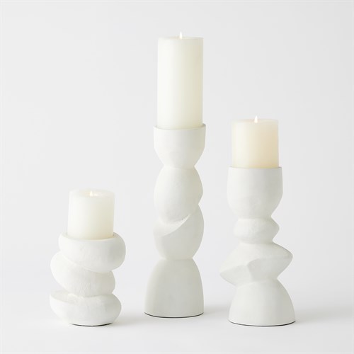 Pradier Candle Holders-White