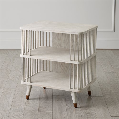 Arbor Three Tier Side Table-Whitewashed Finish