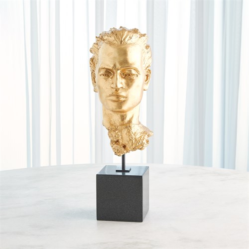 Gilded Portrait Sculpture-Gold Leaf