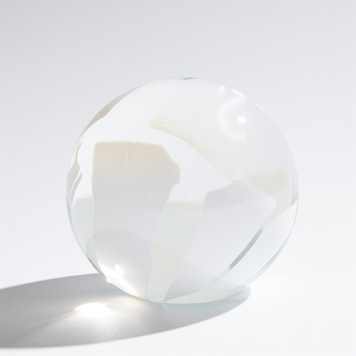 Glass Flakes Orb Paperweight