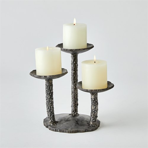 Forest Blossom Candle Holder-Natural Iron