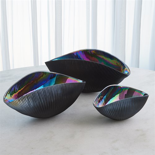 Pleated Bowls-Black