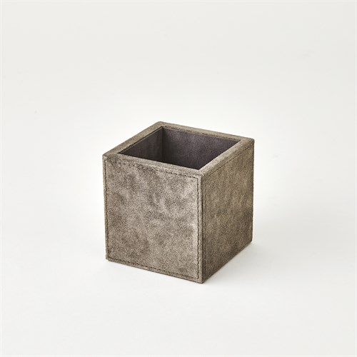 Posh Pencil Cup-Grey Suede