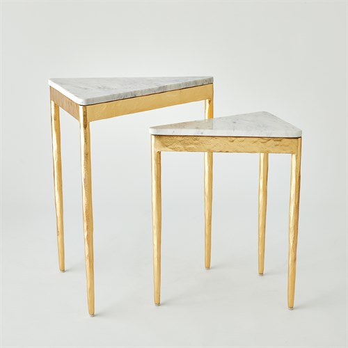 S/2 Triangular Nesting Tables-Gold Leaf