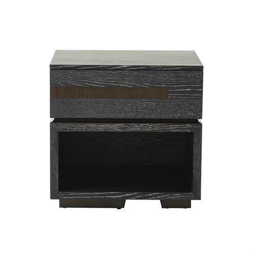 Brazil Bedside Chest-Left-Black Cerused Oak