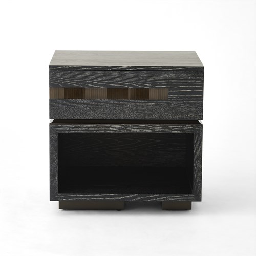 Brazil Bedside Chest-Left-Black Cerused Oak