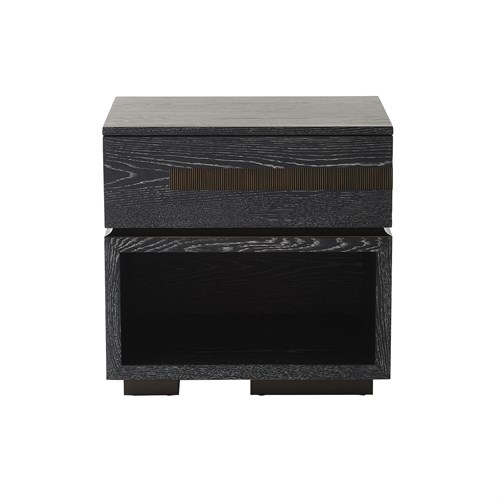 Brazil Bedside Chest-Right-Black Cerused Oak