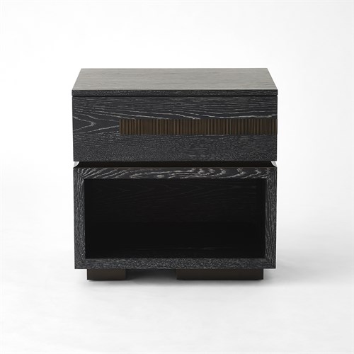 Brazil Bedside Chest-Right-Black Cerused Oak