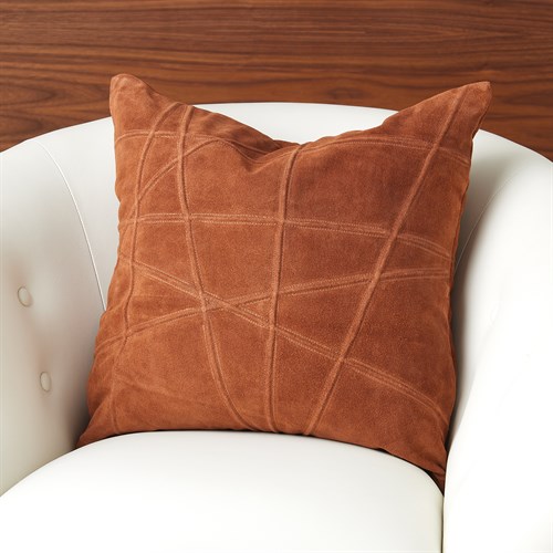 Crossroads Suede Pillow-Rust