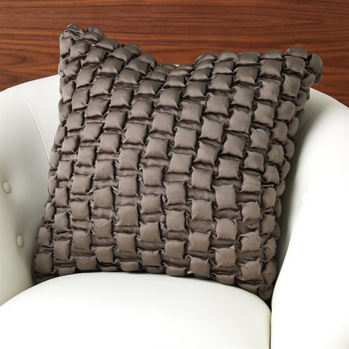 Square Ruche Pillow-Grey