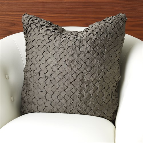 Diamond Ruche Pillow-Grey