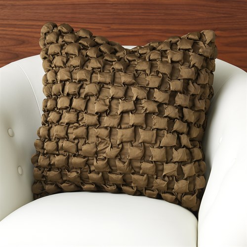 Square Ruche Pillow-Olive