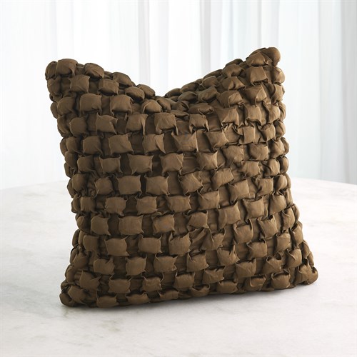 Square Ruche Pillow-Olive