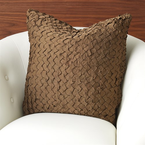 Diamond Ruche Pillow-Olive