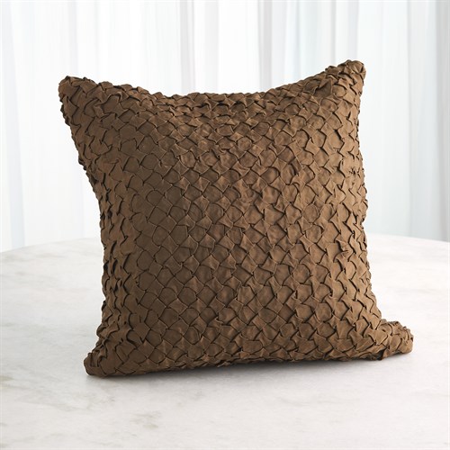 Diamond Ruche Pillow-Olive