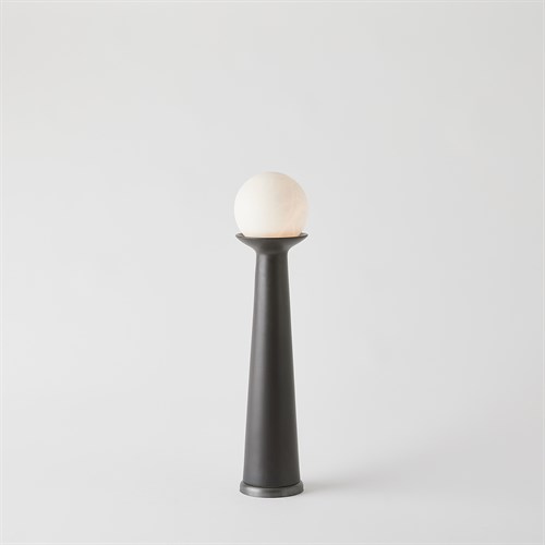 Alabaster Bulb Tower Lamp-Black