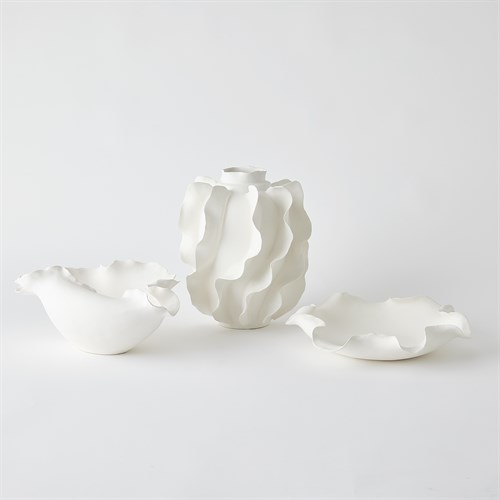 Folios Vase and Bowls-Matte White