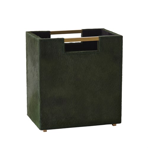 Posh Wastebasket-Hair-On-Hide Green