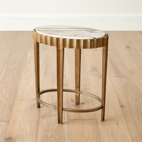 Liberty Accent Table-Vintage Brass/Calcutta Gold Marble