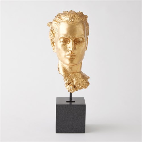 Gilded Portrait Sculpture-Gold Leaf