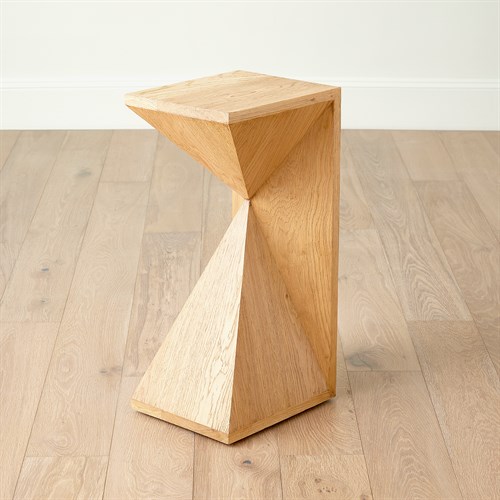 Asymmetrical Angle Side Table-Oak